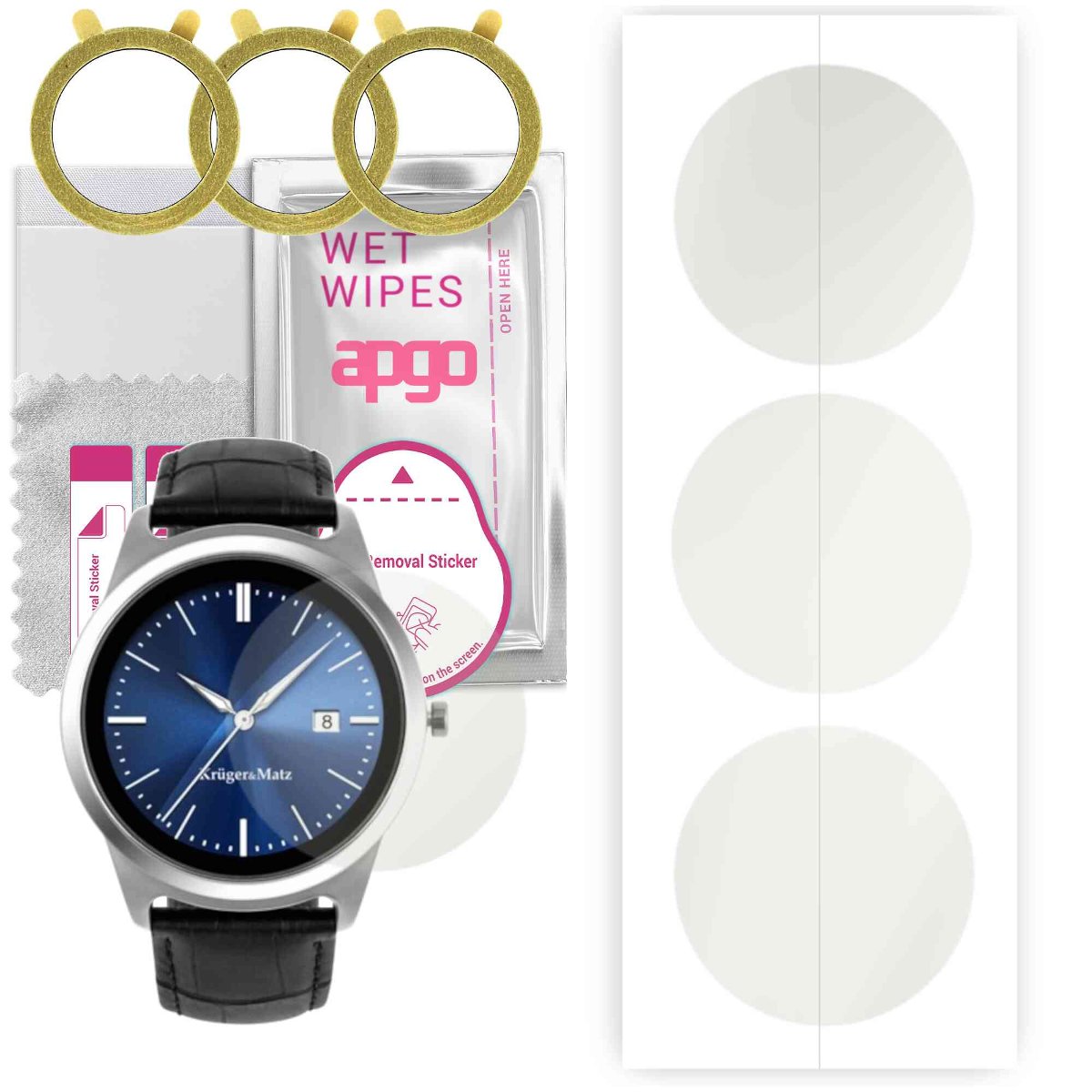 3x Folia hydrożelowa MATOWA do Kruger&Matz Style 2 - apgo Smartwatch Hydrogel MATTE Protection Ochrona na ekran smartwatcha