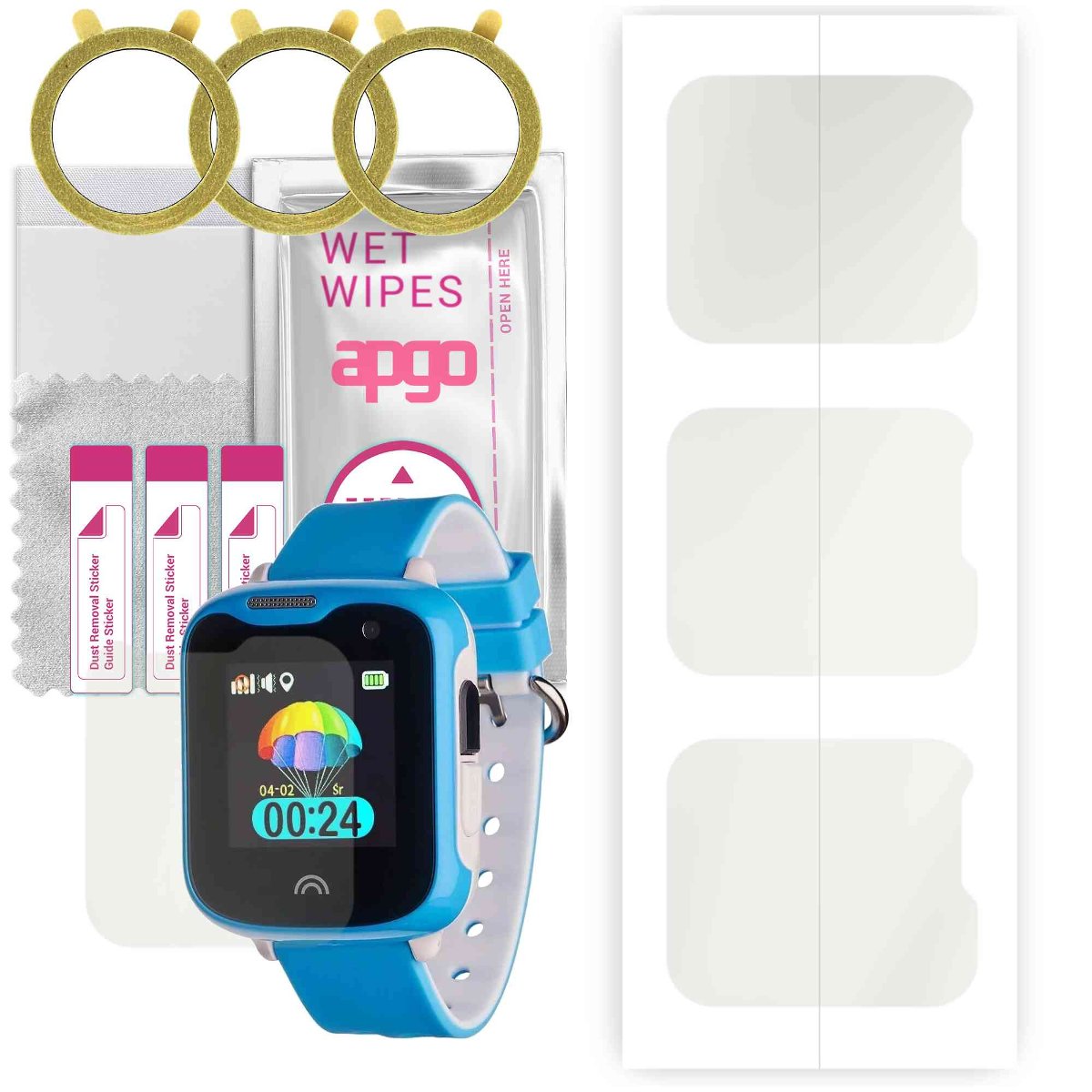 3x Folia hydrożelowa MATOWA do Garett Kids Sweet  - apgo Smartwatch Hydrogel MATTE Protection Ochrona na ekran smartwatcha