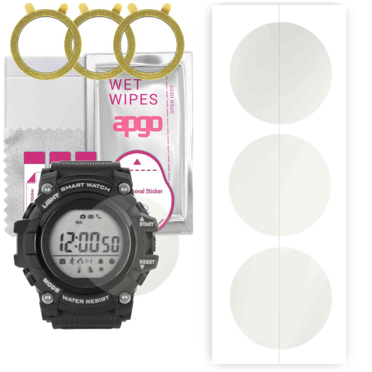 3x Folia hydrożelowa MATOWA do Kruger&Matz Style Activity 300 - apgo Smartwatch Hydrogel MATTE Protection Ochrona na ekran smartwatcha