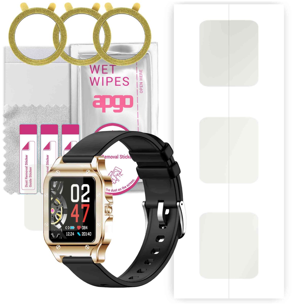 3x Folia hydrożelowa MATOWA do Colmi LAND 2S - apgo Smartwatch Hydrogel MATTE Protection Ochrona na ekran smartwatcha