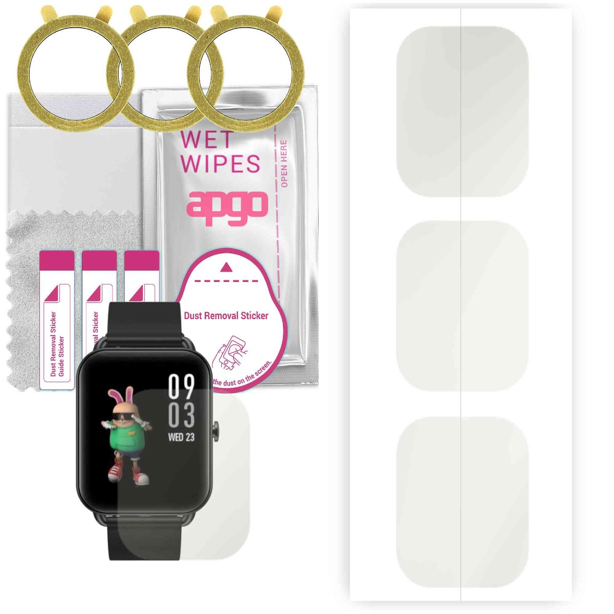 3x Folia hydrożelowa MATOWA do Colmi P18T - apgo Smartwatch Hydrogel MATTE Protection Ochrona na ekran smartwatcha
