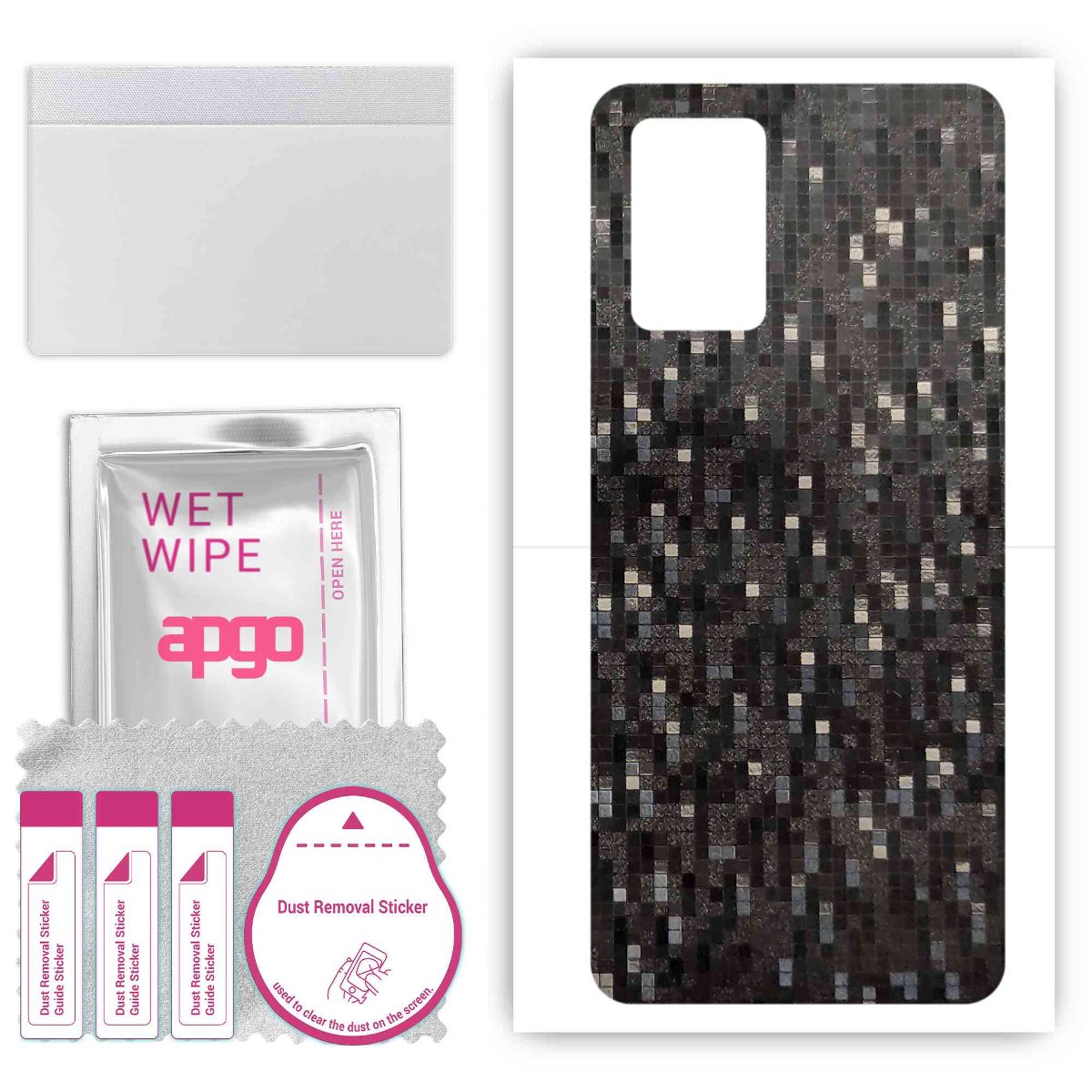 Folia naklejka skórka strukturalna na TYŁ do Oppo Reno6 Z 5G -  Carbon Pixel Czarny - apgo SKINS