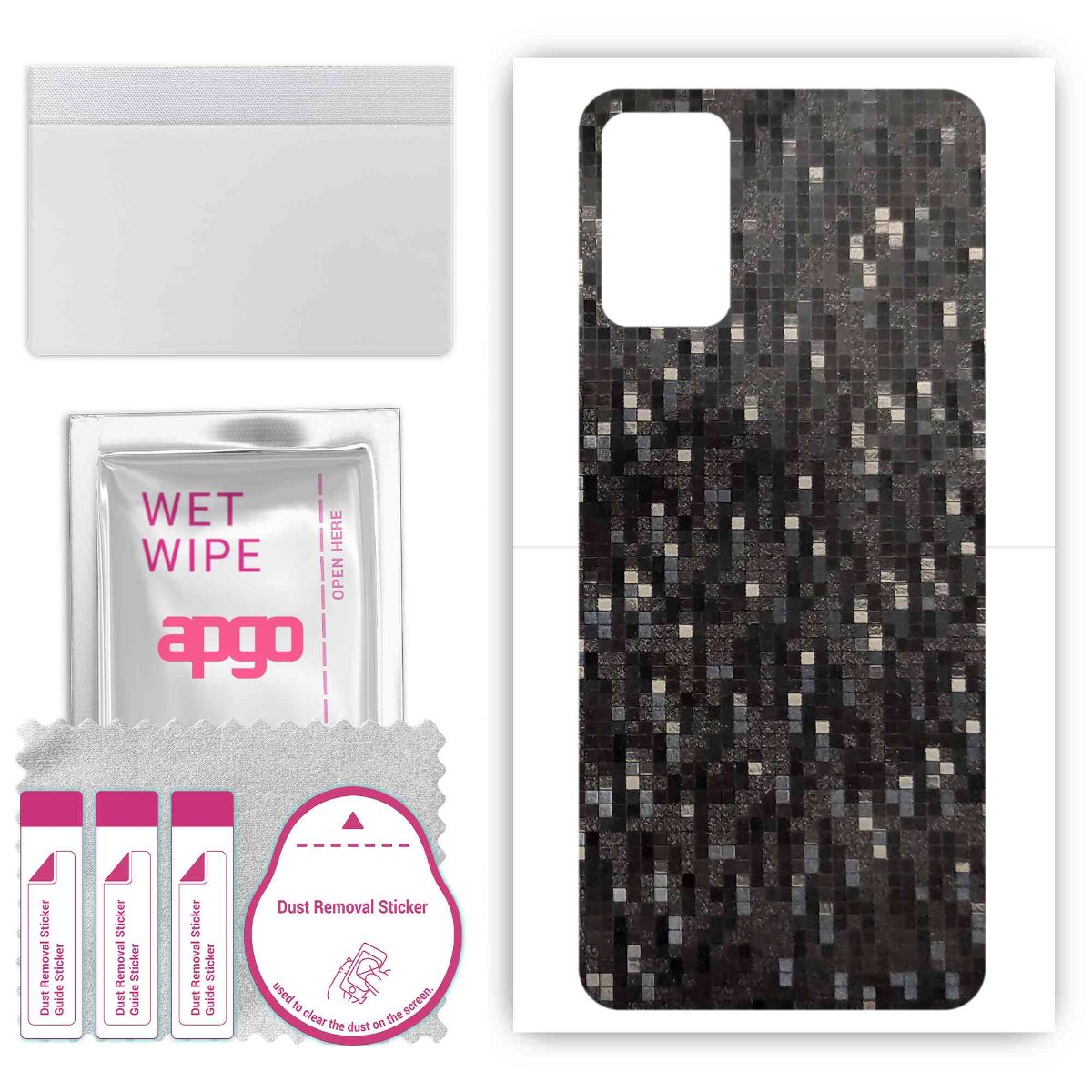 Folia naklejka skórka strukturalna na TYŁ do Infinix Note 10 -  Carbon Pixel Czarny - apgo SKINS