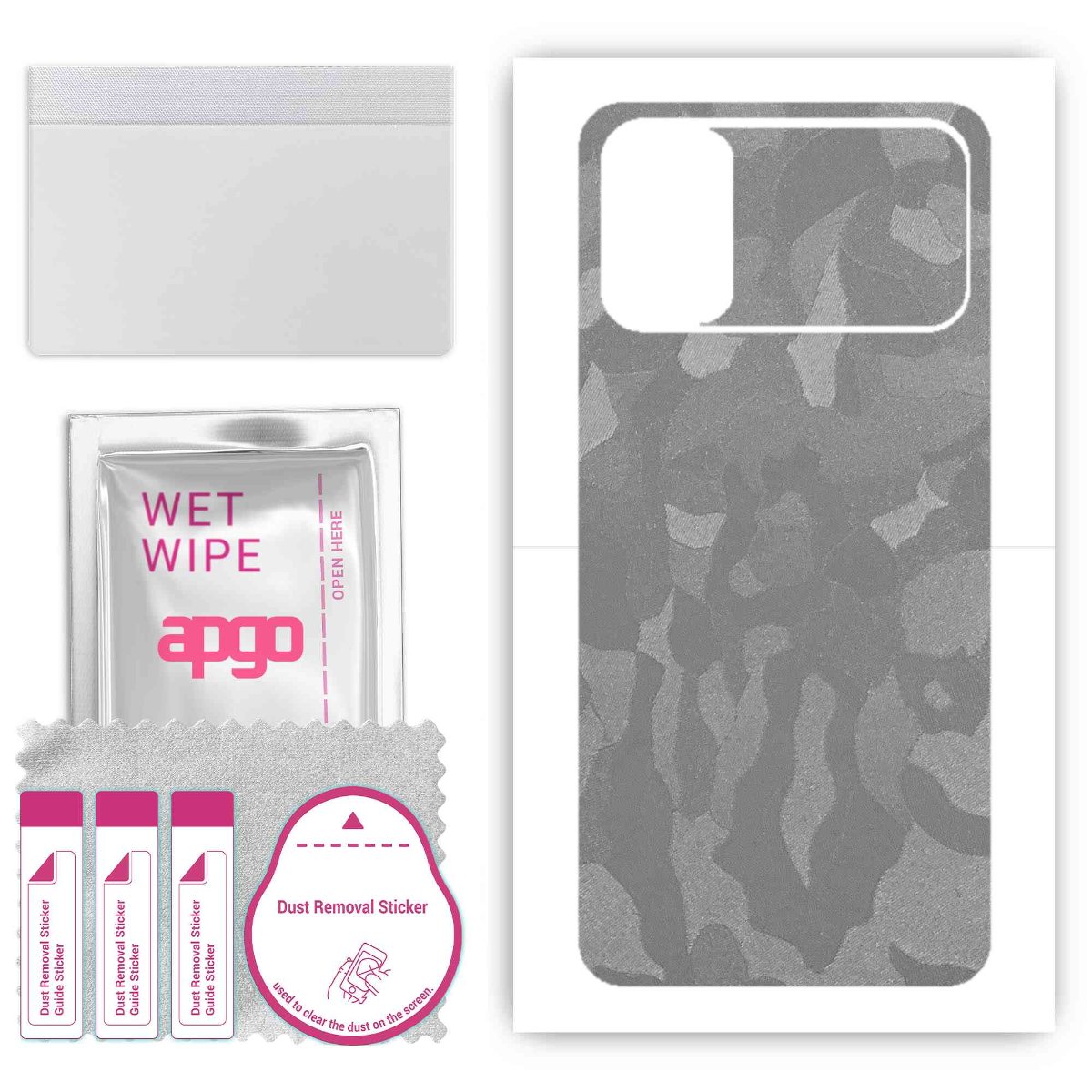 Folia naklejka skórka strukturalna na TYŁ do Poco M3 MZB087AIN -  Moro | Camo Srebrny - apgo SKINS