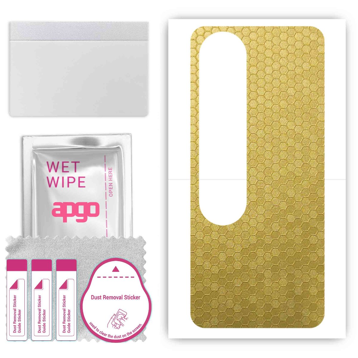 Folia naklejka skórka strukturalna na TYŁ do Oppo A58 4G -  Plaster Miodu Złoty - apgo SKINS