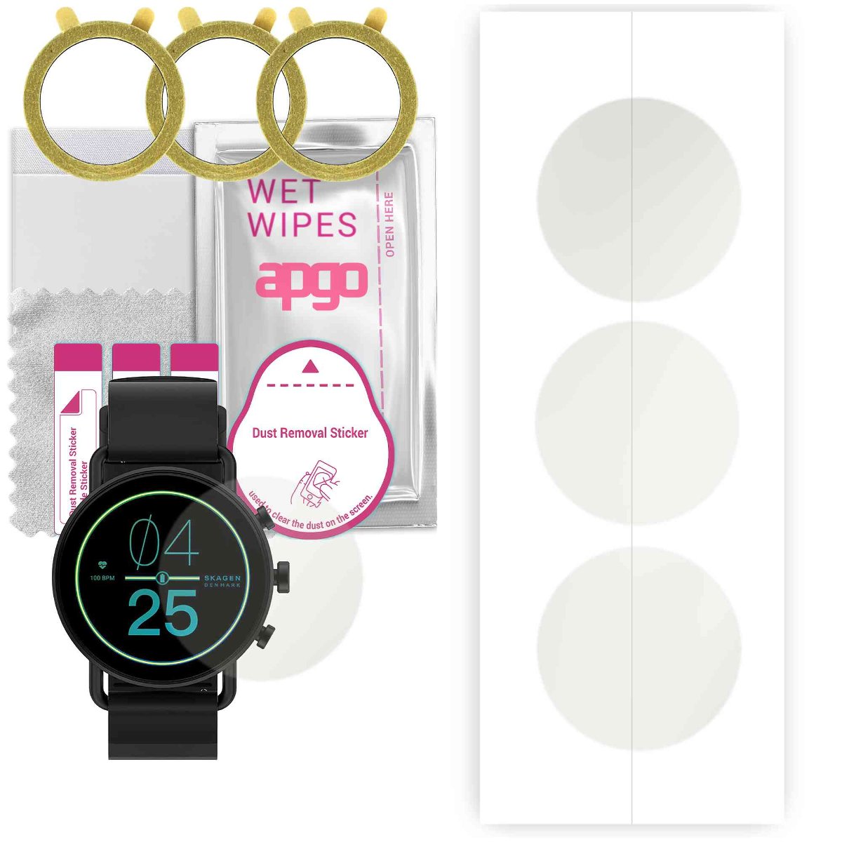 3x Folia hydrożelowa MATOWA do Skagen Gen 6  - apgo Smartwatch Hydrogel MATTE Protection Ochrona na ekran smartwatcha