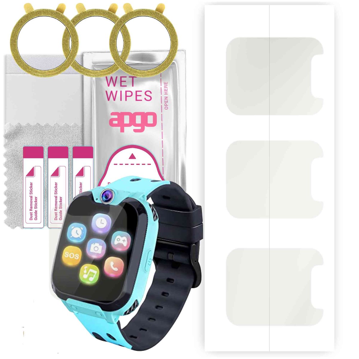 3x Folia hydrożelowa MATOWA do MeritSoar Tech SB-122  - apgo Smartwatch Hydrogel MATTE Protection Ochrona na ekran smartwatcha