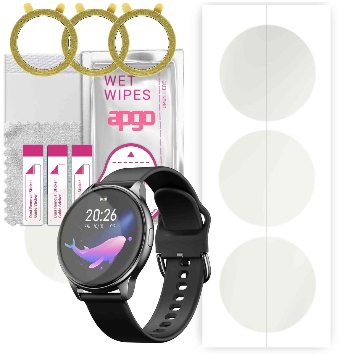 3x Folia hydrożelowa MATOWA do MoreFit YQ-MFSW220-BK-DE - apgo Smartwatch Hydrogel MATTE Protection Ochrona na ekran smartwatcha