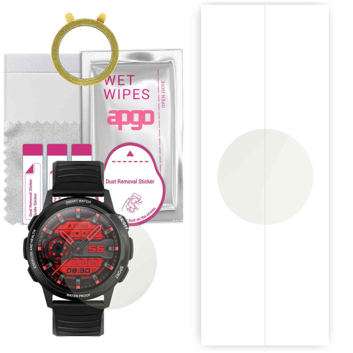 1x Folia hydrożelowa MATOWA do Bemi TRACKER - apgo Smartwatch Hydrogel MATTE Protection Ochrona na ekran smartwatcha