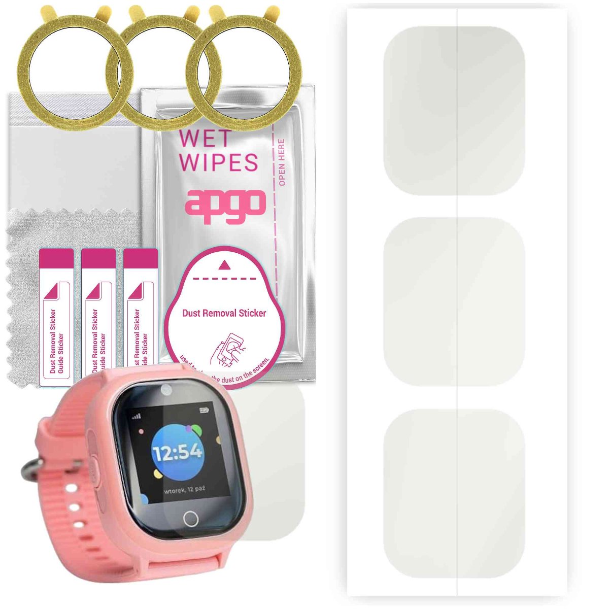 3x Folia hydrożelowa MATOWA do Locon Watch Lite - apgo Smartwatch Hydrogel MATTE Protection Ochrona na ekran smartwatcha