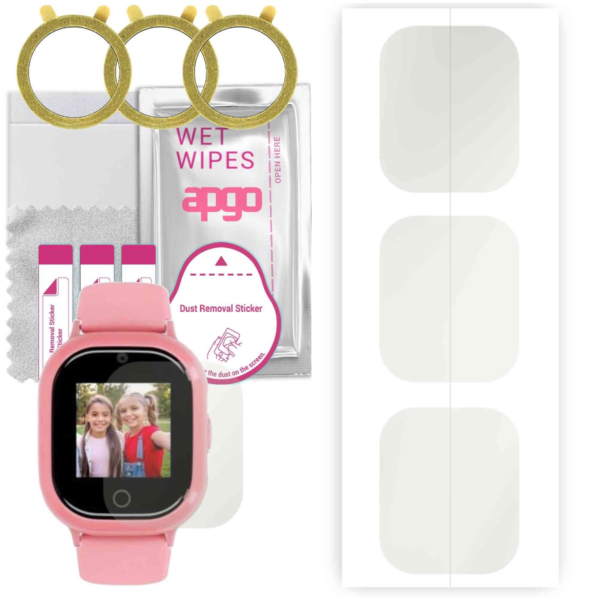 3x Folia hydrożelowa MATOWA do Locon Watch Lite S - apgo Smartwatch Hydrogel MATTE Protection Ochrona na ekran smartwatcha
