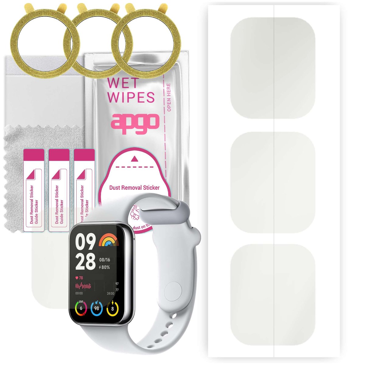 3x Folia hydrożelowa MATOWA do Xiaomi Mi Band 8 Pro - apgo Smartwatch Hydrogel MATTE Protection Ochrona na ekran smartwatcha