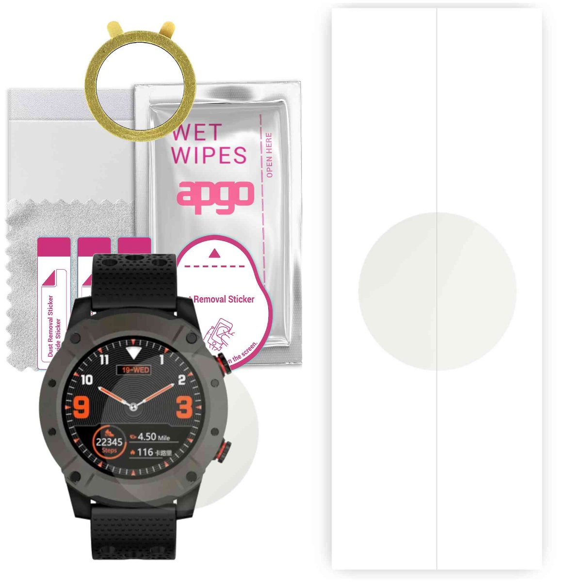 1x Folia hydrożelowa MATOWA do Bemi Highlander HL1 - apgo Smartwatch Hydrogel MATTE Protection Ochrona na ekran smartwatcha