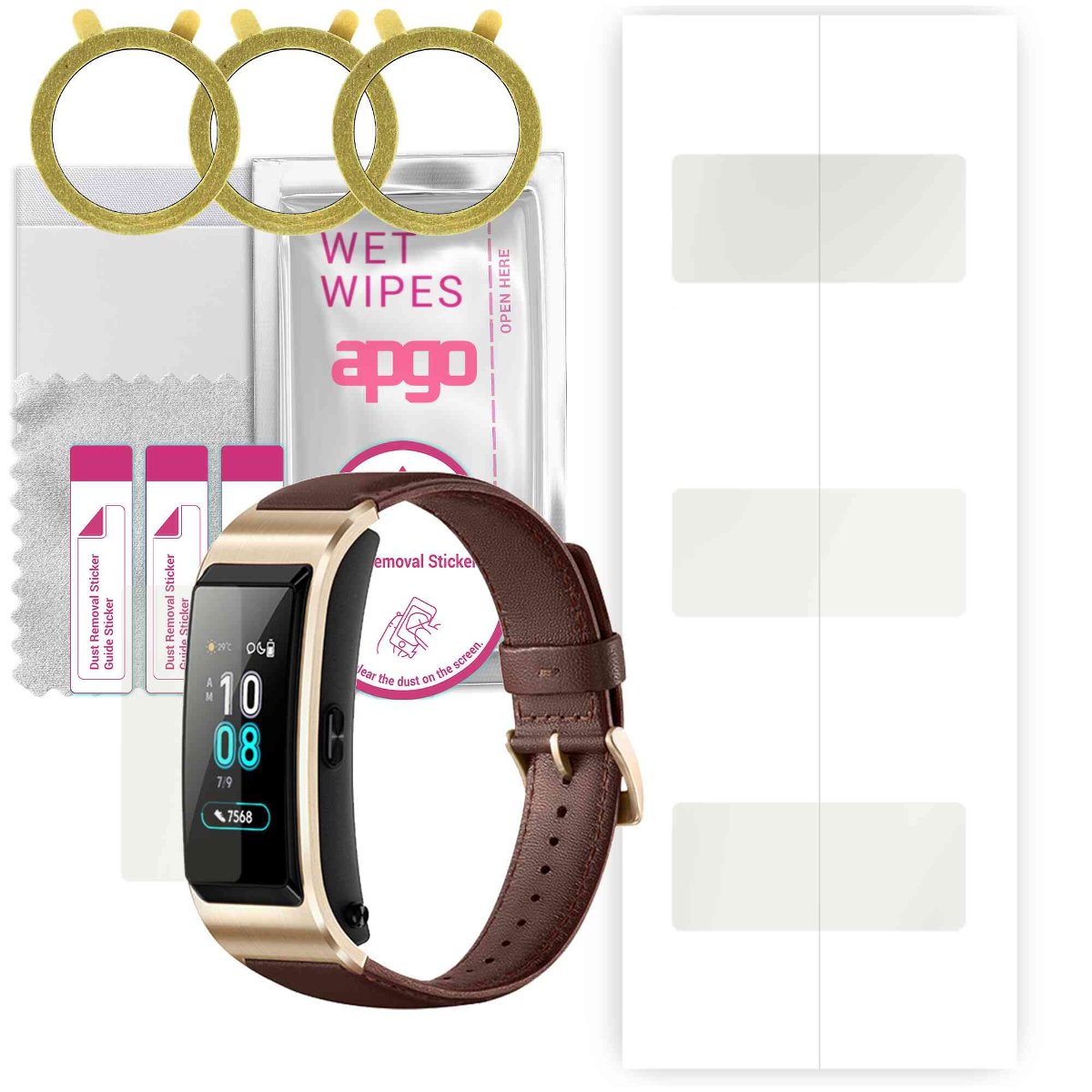 3x Folia hydrożelowa MATOWA do Huawei TalkBand B5 - apgo Smartwatch Hydrogel MATTE Protection Ochrona na ekran smartwatcha