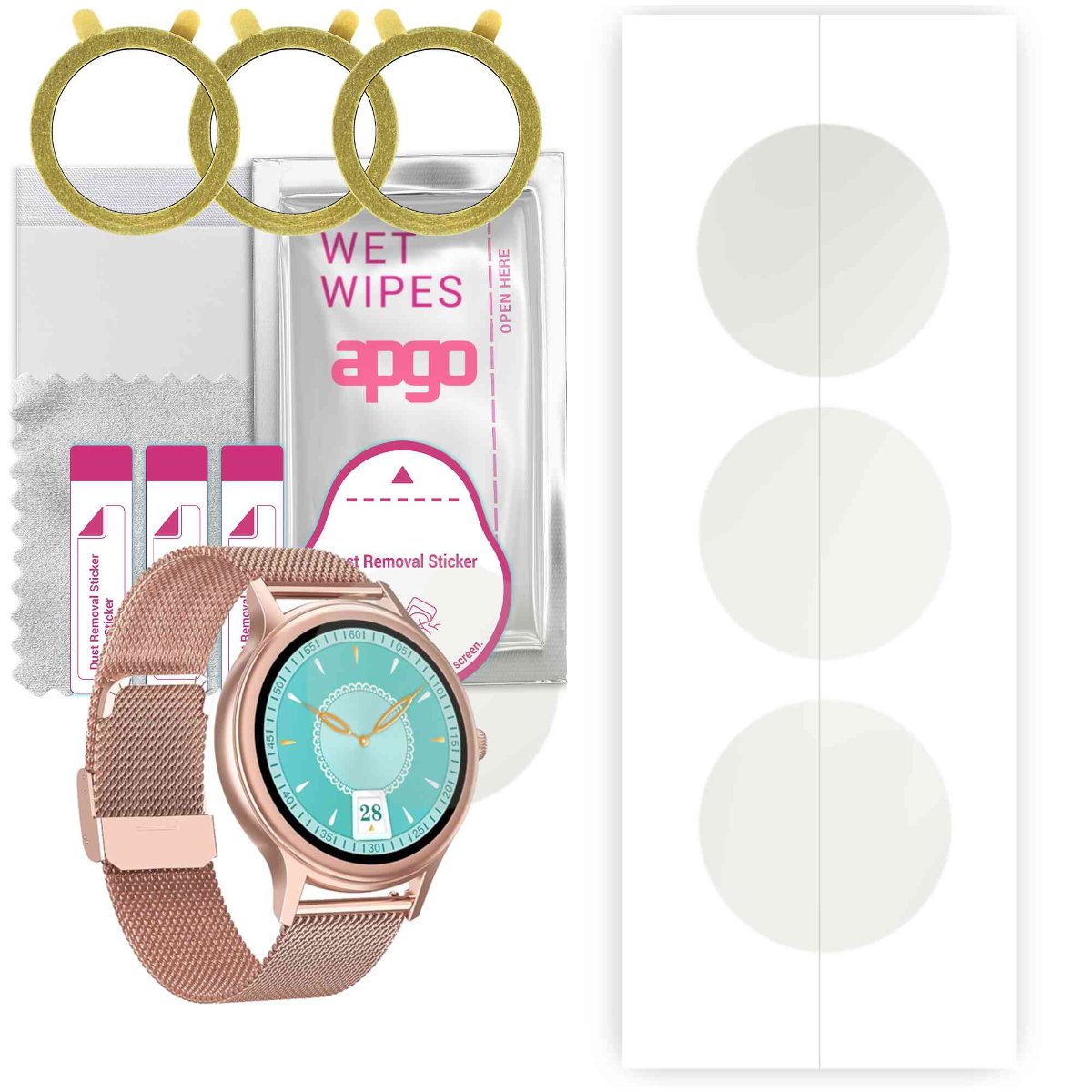 3x Folia hydrożelowa MATOWA do DT NO.1 DT66 - apgo Smartwatch Hydrogel MATTE Protection Ochrona na ekran smartwatcha