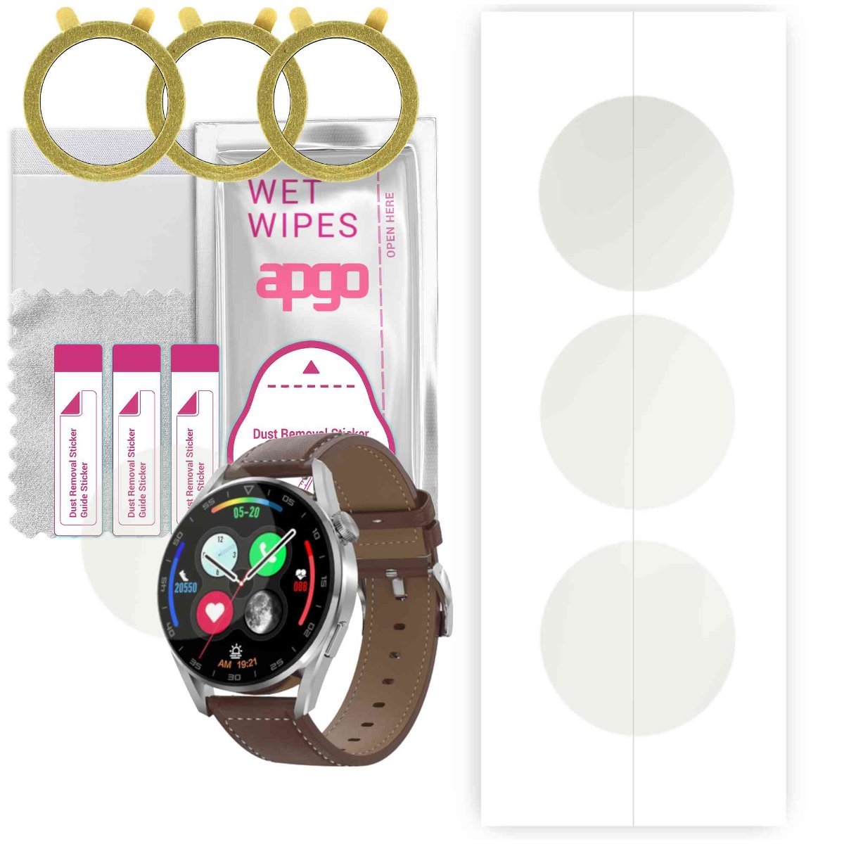 3x Folia hydrożelowa MATOWA do DT NO.1 DT3 PRO - apgo Smartwatch Hydrogel MATTE Protection Ochrona na ekran smartwatcha