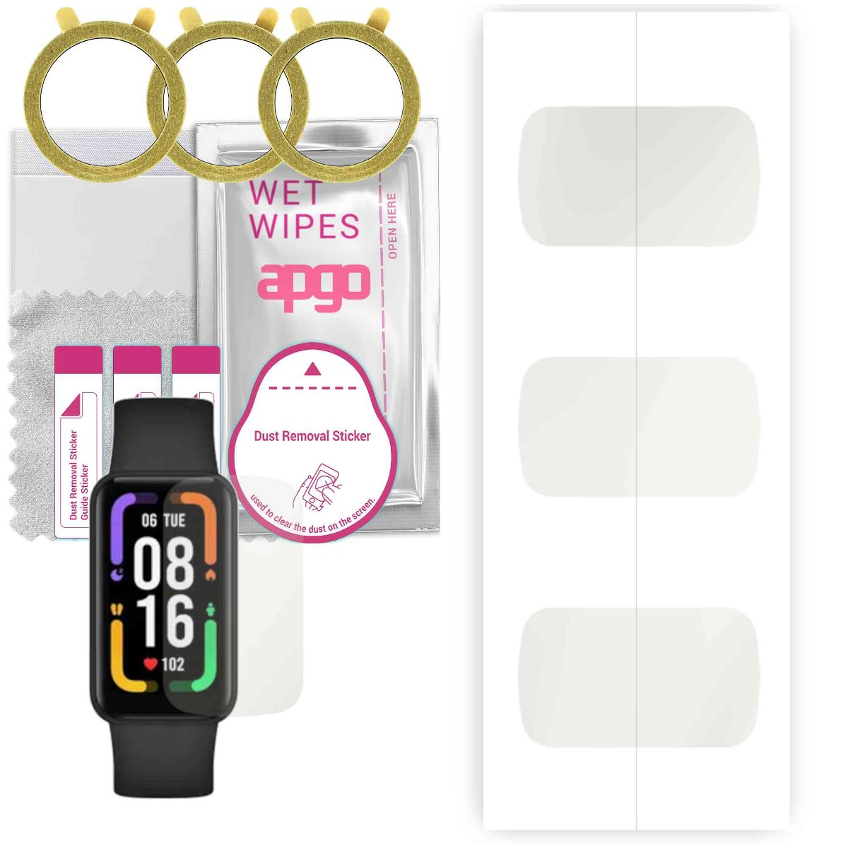 3x Folia hydrożelowa MATOWA do Xiaomi Redmi Smart Band Pro - apgo Smartwatch Hydrogel MATTE Protection Ochrona na ekran smartwatcha