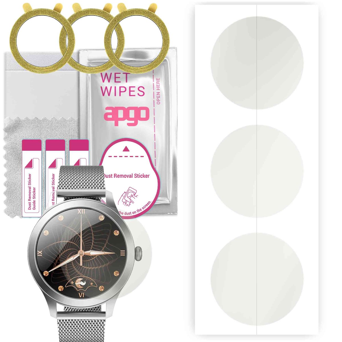 3x Folia hydrożelowa MATOWA do G.Rossi SW014 - apgo Smartwatch Hydrogel MATTE Protection Ochrona na ekran smartwatcha