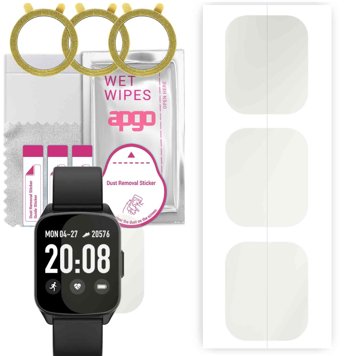 3x Folia hydrożelowa MATOWA do G.Rossi SW009 - apgo Smartwatch Hydrogel MATTE Protection Ochrona na ekran smartwatcha