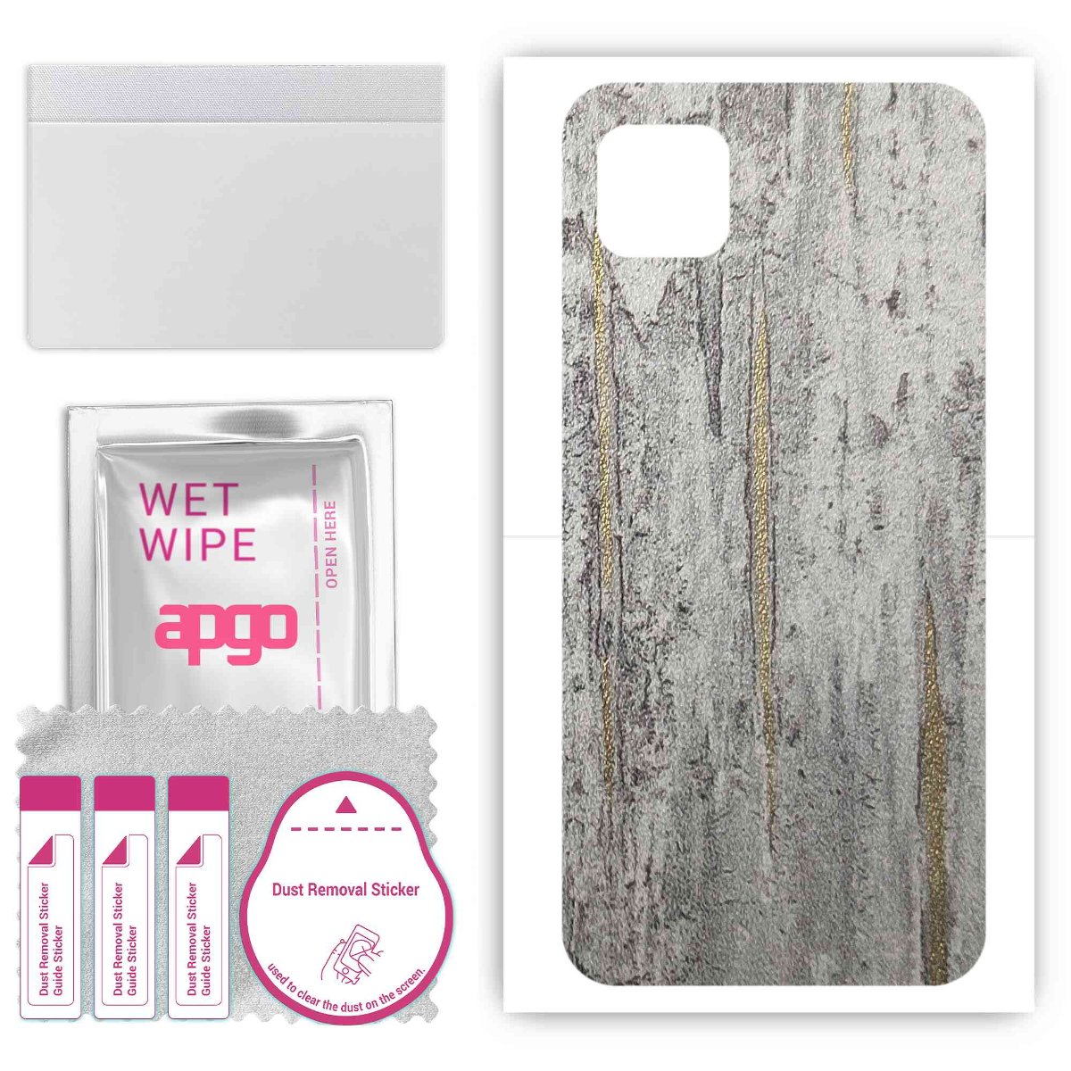 Folia naklejka skórka strukturalna na TYŁ do Oppo A16E -  Beton Złote Paski - apgo SKINS