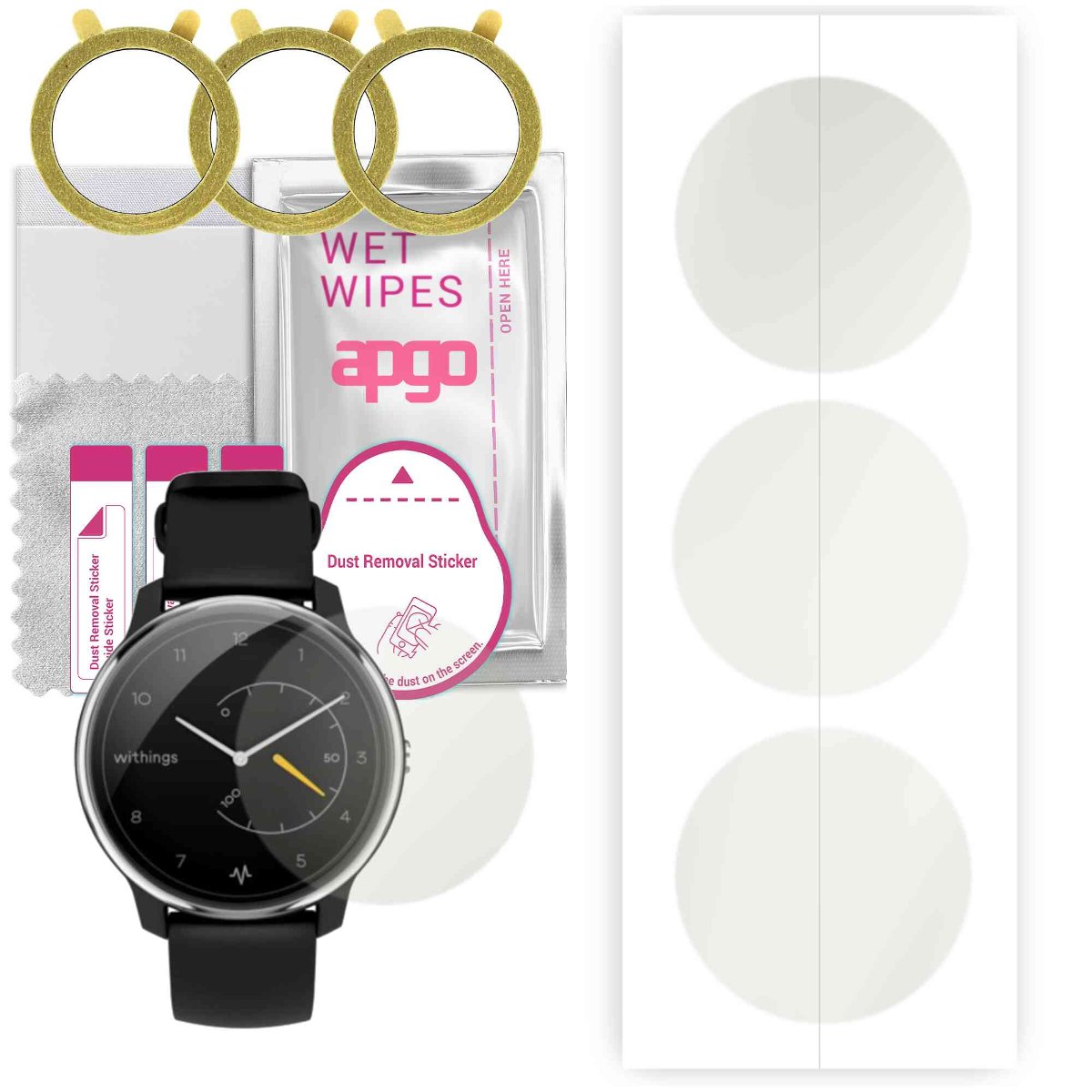 3x Folia hydrożelowa MATOWA do Withings Move - apgo Smartwatch Hydrogel MATTE Protection Ochrona na ekran smartwatcha