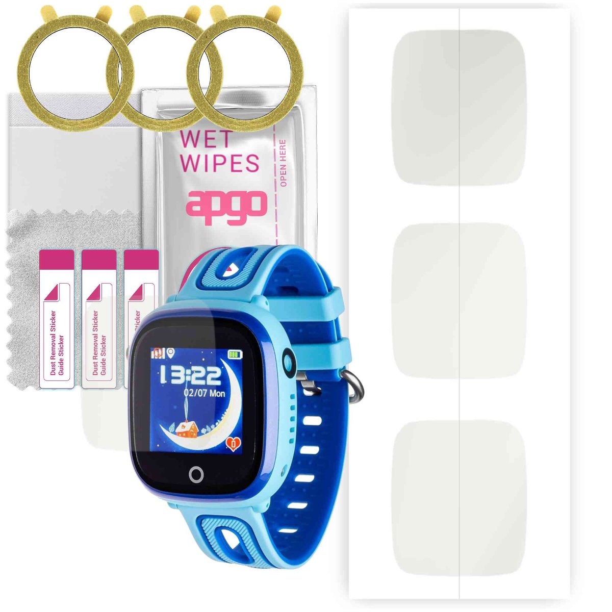 3x Folia hydrożelowa MATOWA do Garett Kids Happy - apgo Smartwatch Hydrogel MATTE Protection Ochrona na ekran smartwatcha