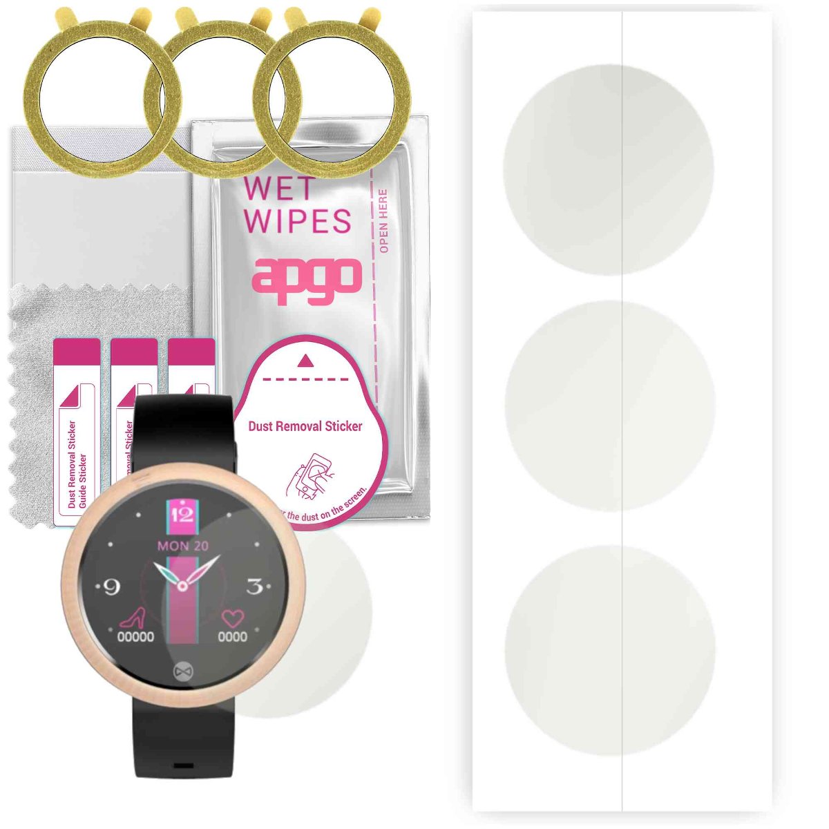 3x Folia hydrożelowa MATOWA do Forever SB-310 V2 - apgo Smartwatch Hydrogel MATTE Protection Ochrona na ekran smartwatcha