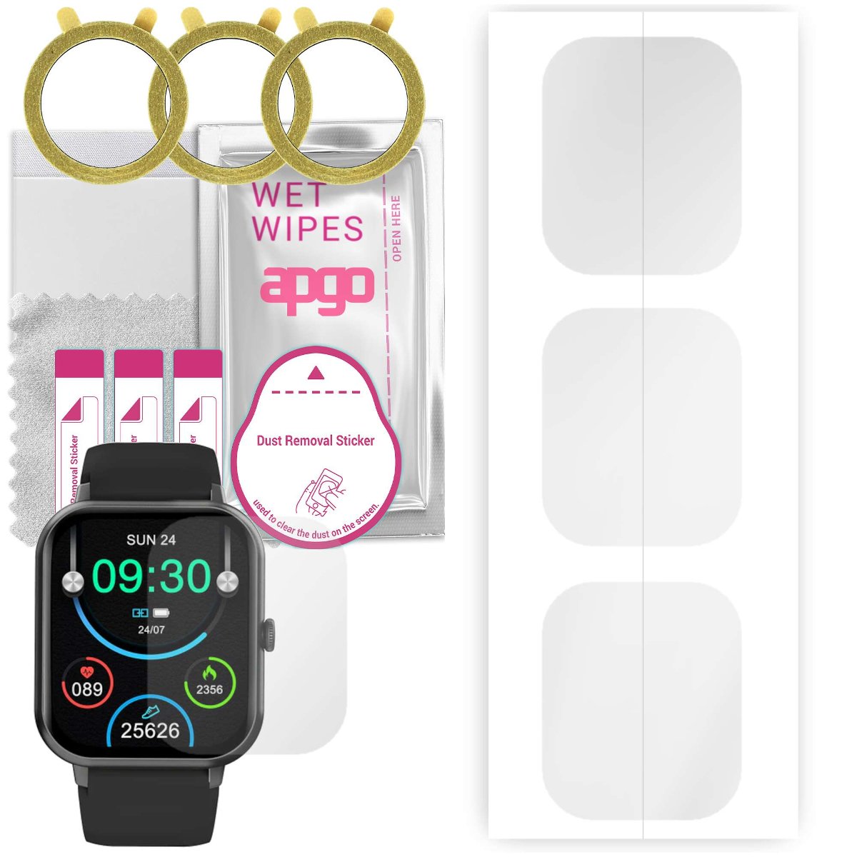 3x Folia hydrożelowa do Colmi P30 - apgo Smartwatch Hydrogel Protection Ochrona na ekran smartwatcha