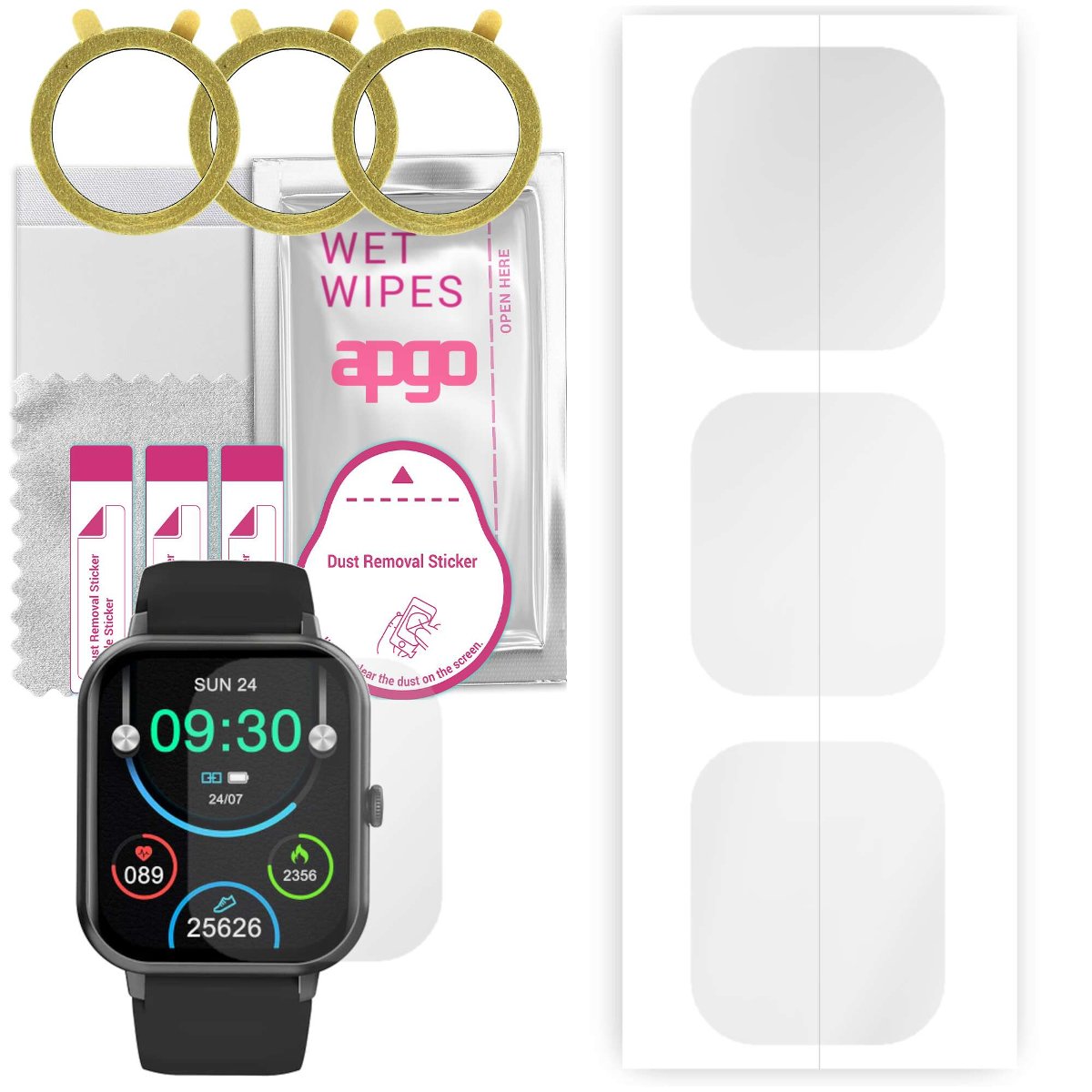 3x Folia hydrożelowa do Colmi P20 Plus - apgo Smartwatch Hydrogel Protection Ochrona na ekran smartwatcha