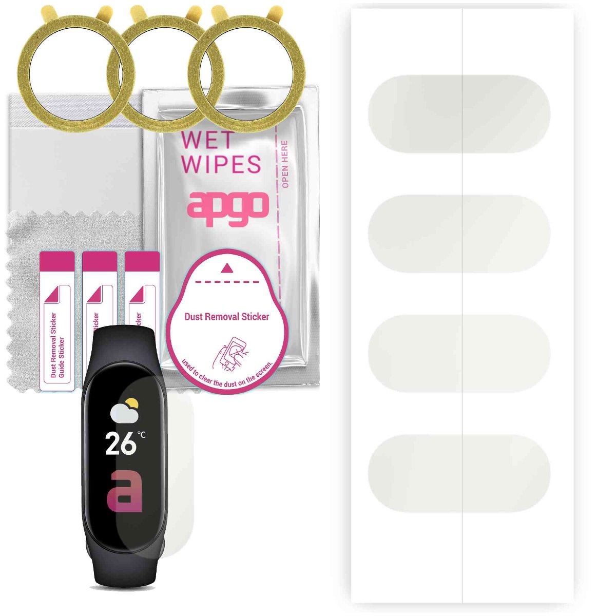 3x Folia hydrożelowa MATOWA do Xiaomi Mi Band 7 - apgo Smartwatch Hydrogel MATTE Protection Ochrona na ekran smartwatcha