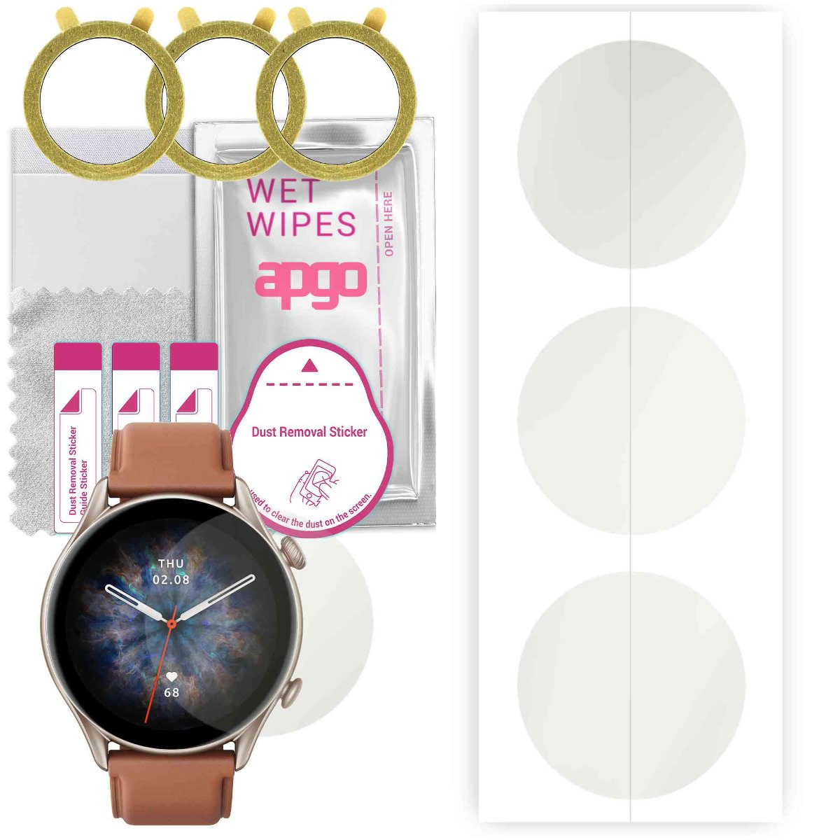 3x Folia hydrożelowa MATOWA do Amazfit GTR 3 Pro - apgo Smartwatch Hydrogel MATTE Protection Ochrona na ekran smartwatcha