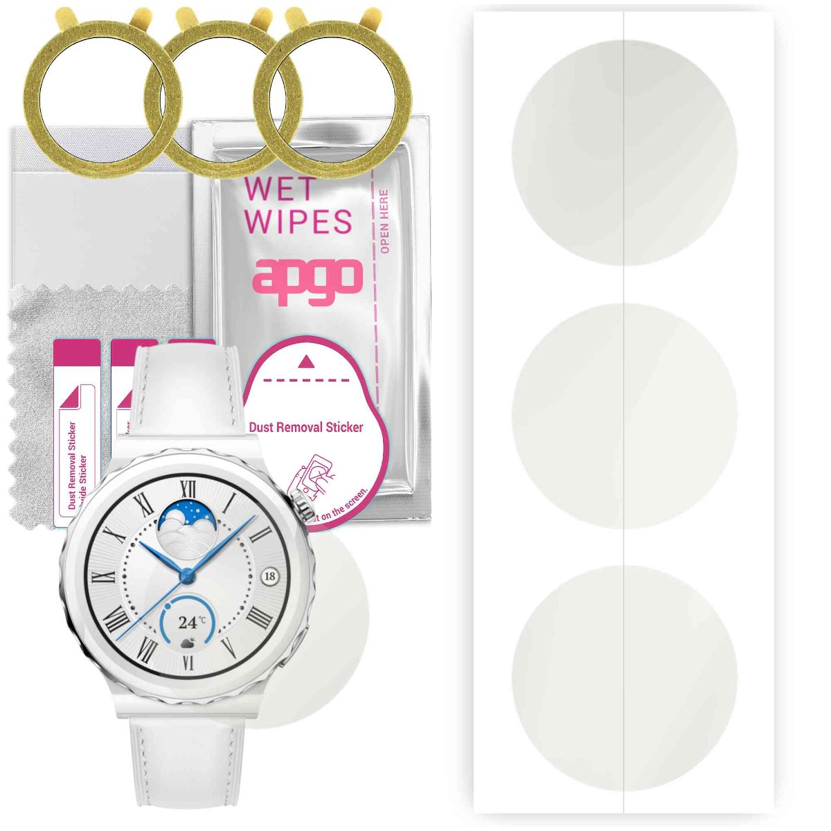 3x Folia hydrożelowa MATOWA do Huawei Watch GT 3 Pro 43mm - apgo Smartwatch Hydrogel MATTE Protection Ochrona na ekran smartwatcha