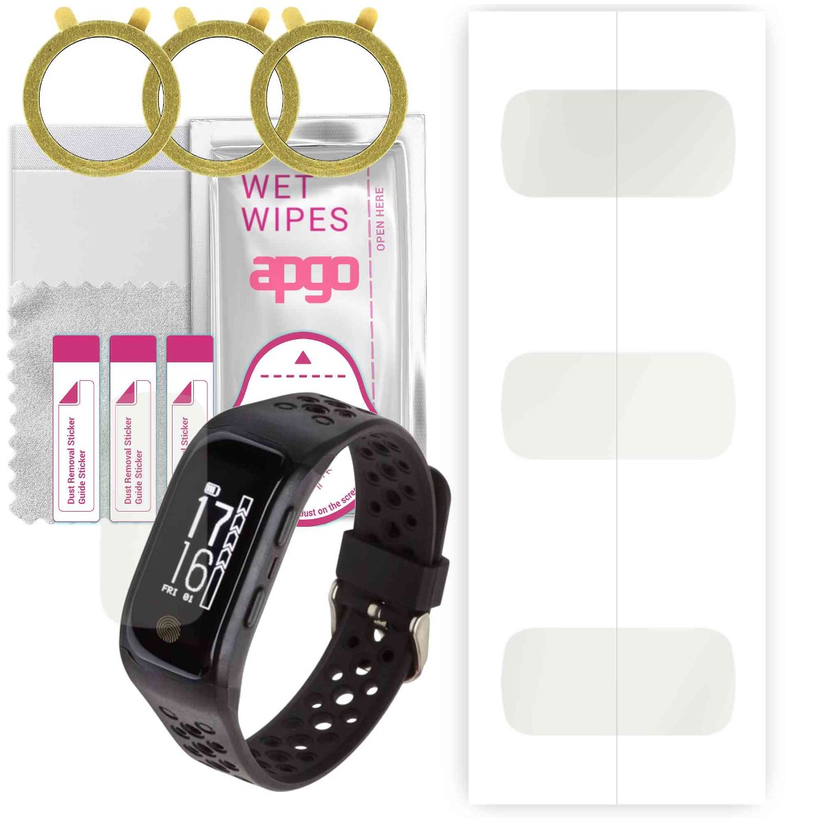 3x Folia hydrożelowa MATOWA do Garett Fit 20 - apgo Smartwatch Hydrogel MATTE Protection Ochrona na ekran smartwatcha