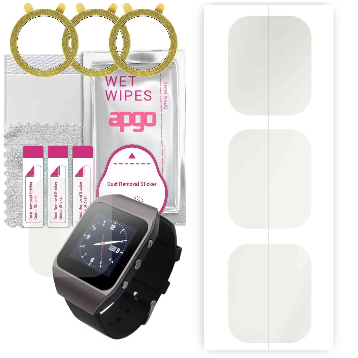 3x Folia hydrożelowa MATOWA do ART AMP02B - apgo Smartwatch Hydrogel MATTE Protection Ochrona na ekran smartwatcha
