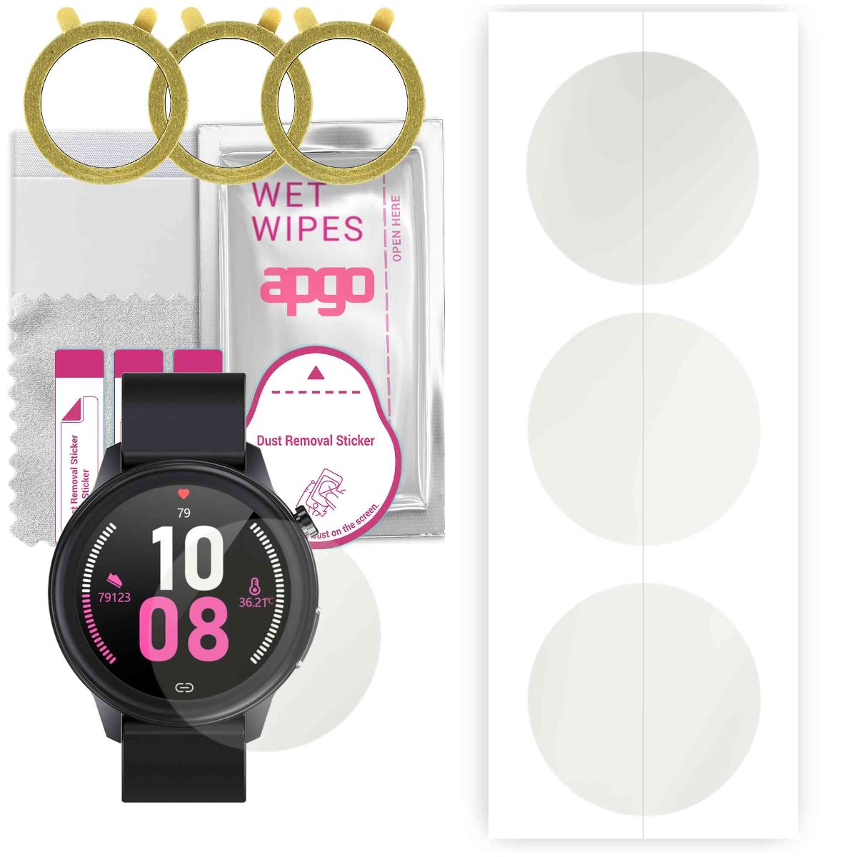 3x Folia hydrożelowa MATOWA do Aiwa SW-500 - apgo Smartwatch Hydrogel MATTE Protection Ochrona na ekran smartwatcha