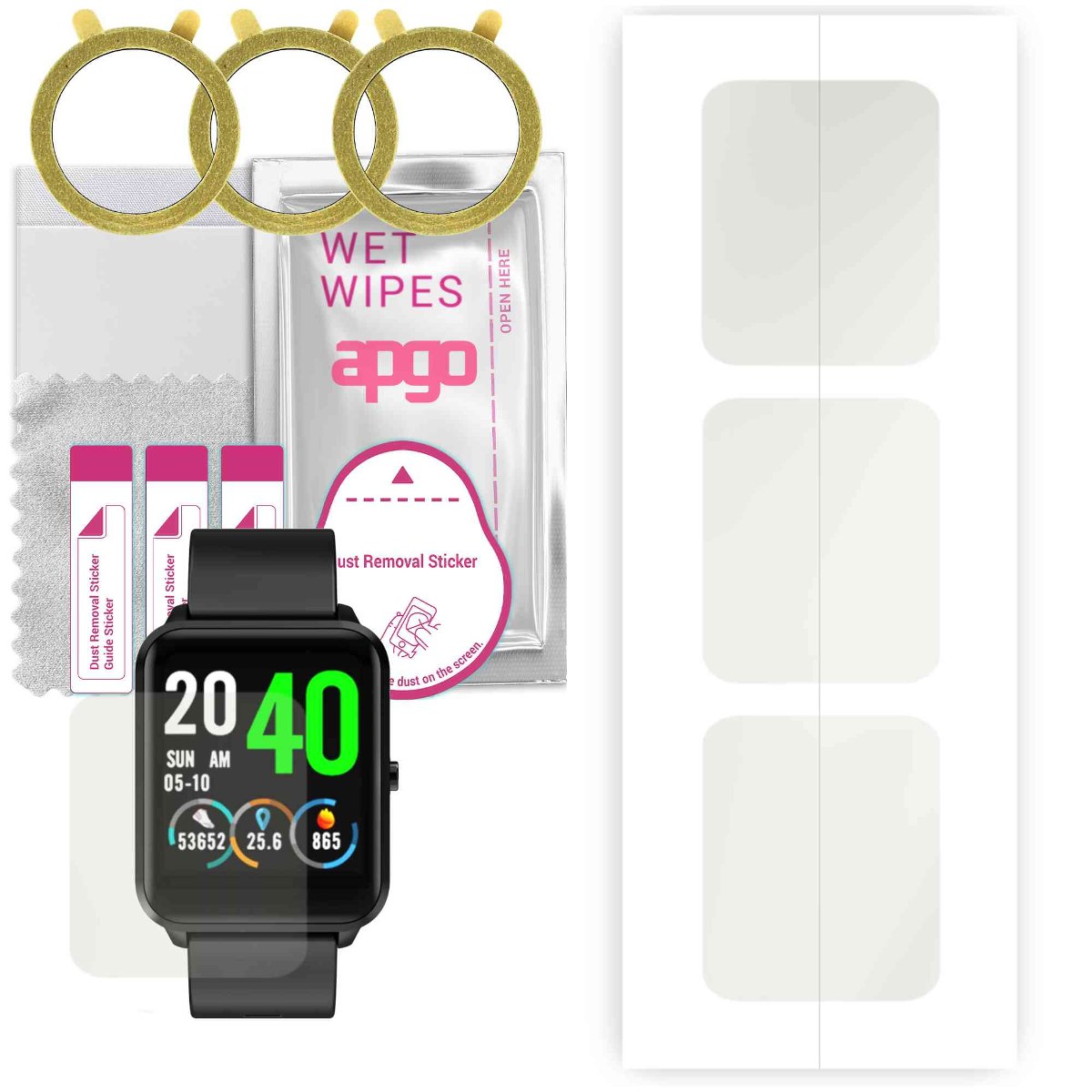 3x Folia hydrożelowa MATOWA do Bemi Kix - apgo Smartwatch Hydrogel MATTE Protection Ochrona na ekran smartwatcha