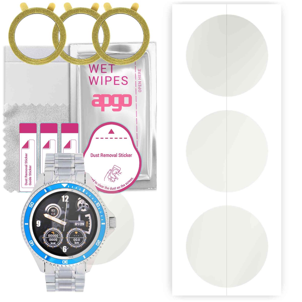 3x Folia hydrożelowa MATOWA do Garett Men 4S - apgo Smartwatch Hydrogel MATTE Protection Ochrona na ekran smartwatcha