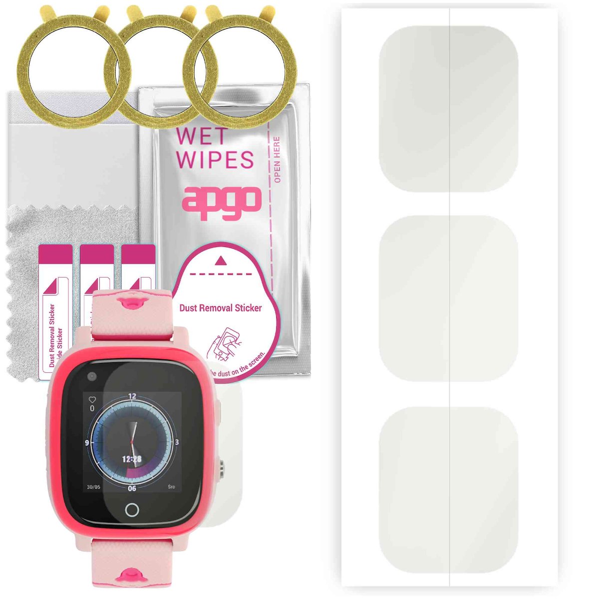 3x Folia hydrożelowa MATOWA do Garett Kids Sun 4G (dla dzieci) - apgo Smartwatch Hydrogel MATTE Protection Ochrona na ekran smartwatcha