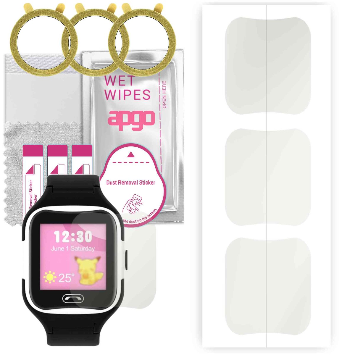 3x Folia hydrożelowa MATOWA do Kids Pacific08 - apgo Smartwatch Hydrogel MATTE Protection Ochrona na ekran smartwatcha