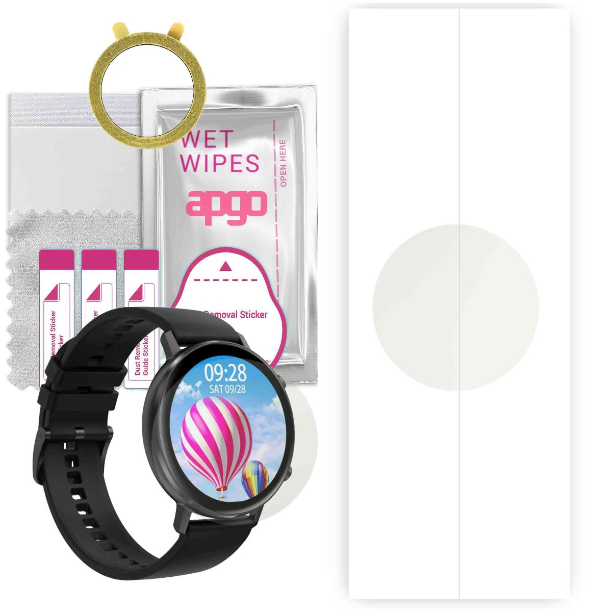 1x Folia hydrożelowa MATOWA do DT NO.1 DT96 - apgo Smartwatch Hydrogel MATTE Protection Ochrona na ekran smartwatcha