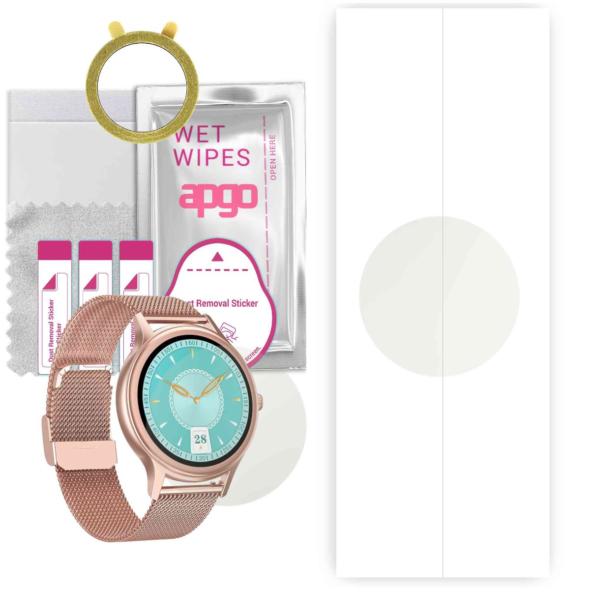 1x Folia hydrożelowa MATOWA do DT NO.1 DT66 - apgo Smartwatch Hydrogel MATTE Protection Ochrona na ekran smartwatcha