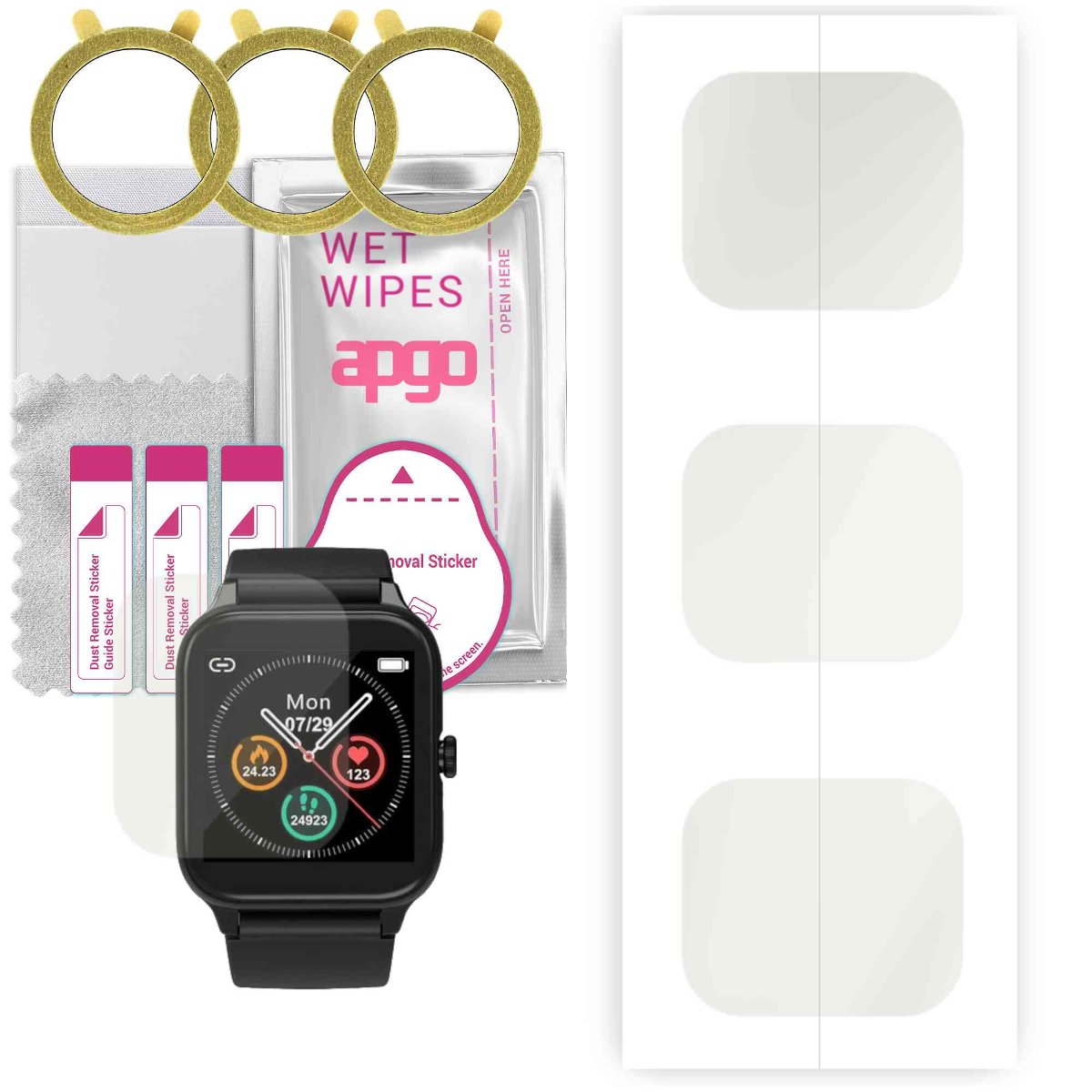 3x Folia hydrożelowa MATOWA do Blackview R3 - apgo Smartwatch Hydrogel MATTE Protection Ochrona na ekran smartwatcha