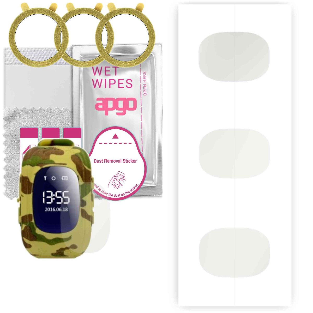 3x Folia hydrożelowa MATOWA do ART SGPS-01 - apgo Smartwatch Hydrogel MATTE Protection Ochrona na ekran smartwatcha