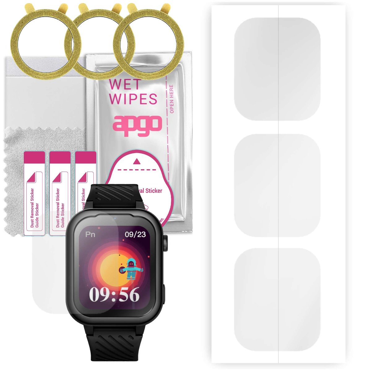 3x Folia hydrożelowa do Garett Kids Essa 4G - apgo Smartwatch Hydrogel Protection Ochrona na ekran smartwatcha