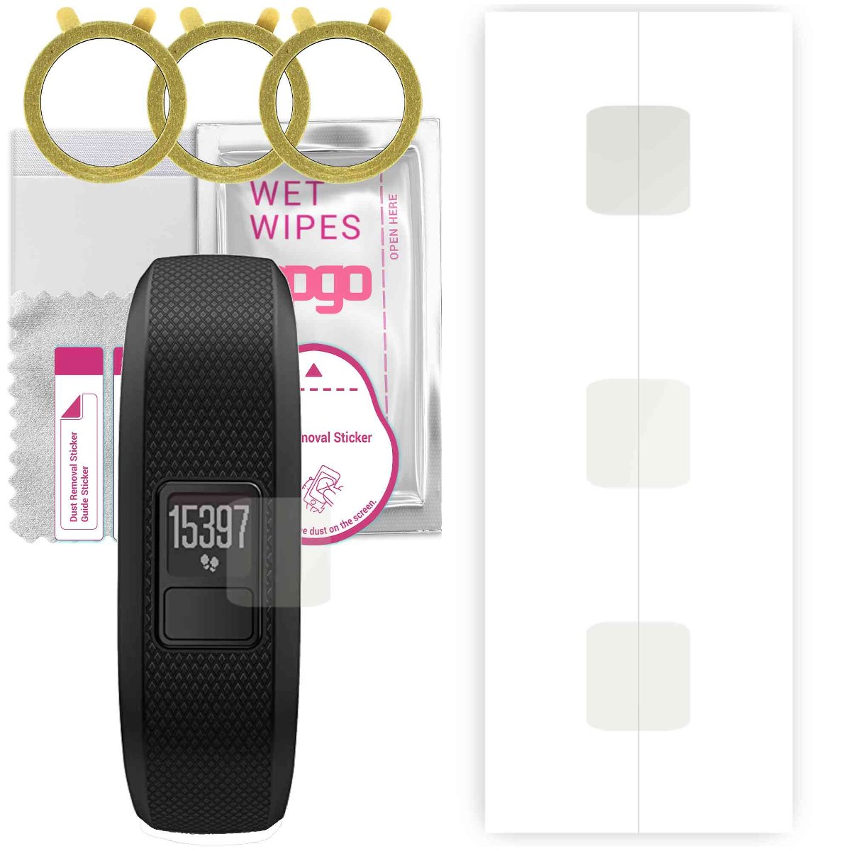3x Folia hydrożelowa MATOWA do Garmin Vivofit 3 XL - apgo Smartwatch Hydrogel MATTE Protection Ochrona na ekran smartwatcha
