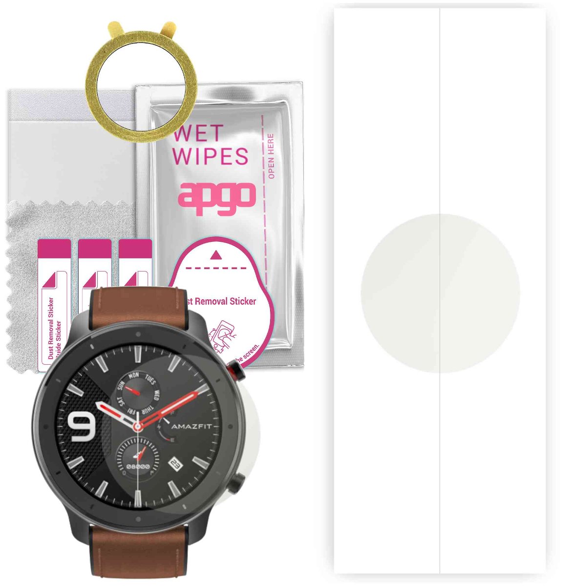 1x Folia hydrożelowa MATOWA do Amazfit GTR (47mm) - apgo Smartwatch Hydrogel MATTE Protection Ochrona na ekran smartwatcha