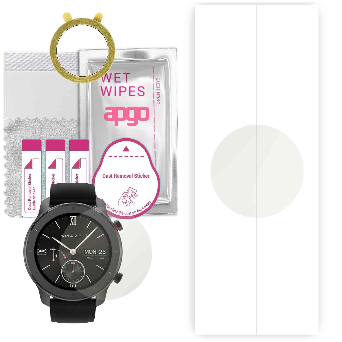 1x Folia hydrożelowa MATOWA do Amazfit GTR (42mm) - apgo Smartwatch Hydrogel MATTE Protection Ochrona na ekran smartwatcha