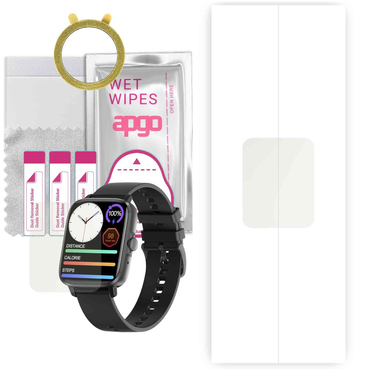 1x Folia hydrożelowa MATOWA do DT NO.1 DT102 - apgo Smartwatch Hydrogel MATTE Protection Ochrona na ekran smartwatcha