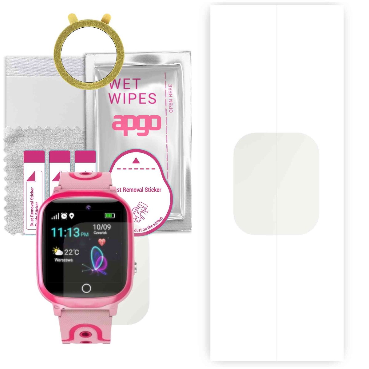 1x Folia hydrożelowa MATOWA do GoGPS K17 - apgo Smartwatch Hydrogel MATTE Protection Ochrona na ekran smartwatcha