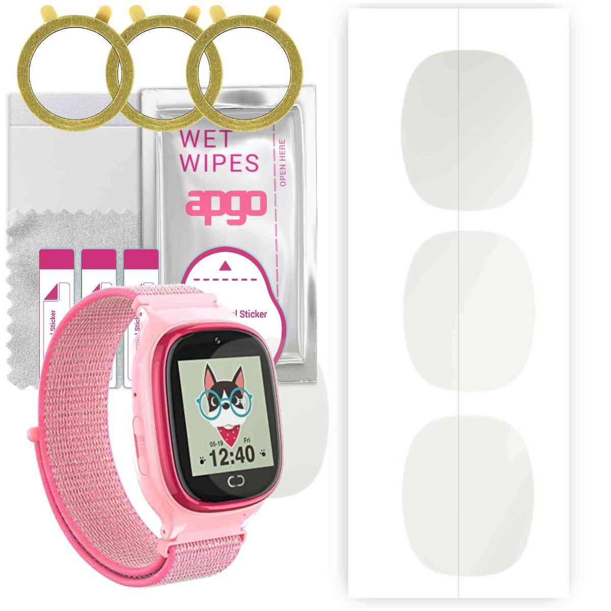 3x Folia hydrożelowa MATOWA do Pthtechus MG-S17-PINK - apgo Smartwatch Hydrogel MATTE Protection Ochrona na ekran smartwatcha